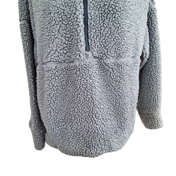 Prana Polar Escape Half Zip Sherpa Hooded Jacket Sweatshirt Light Blue szM - Picture 7 of 10